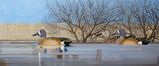 "Bartlett Blue-winged Teal" - 43"x22" Acrylic